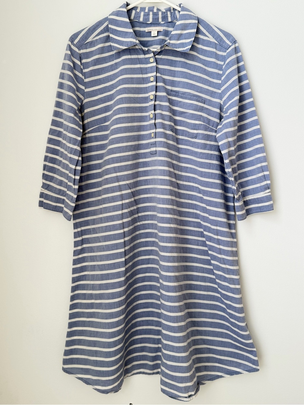 Gap Maternity Blue and White Striped Shirt Dress Size Large